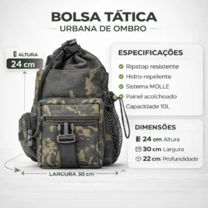 Bolsa de Ombro Urbana Tática – Praticidade e Versatilidade para Revenda | Segmento Tático e Urbano