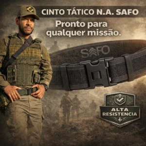 Cinto N.A. Tático Engate Rápido 3 Pontas – Resistência e Ajuste Funcional | Equipamento para Revenda
