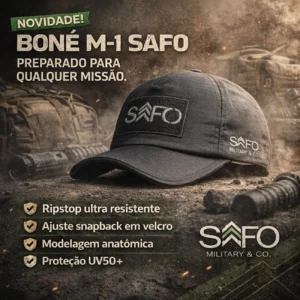 Boné Tático Safo M-1 com Velcro – Resistência e Versatilidade para Revenda | Segmento Tático e Outdoor