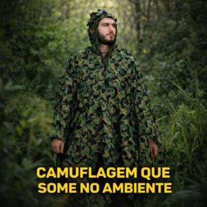 Capuz Poncho Ghillie Sniper 3D Safo – Camuflagem Leve e Funcional | Produto para Revenda Tática