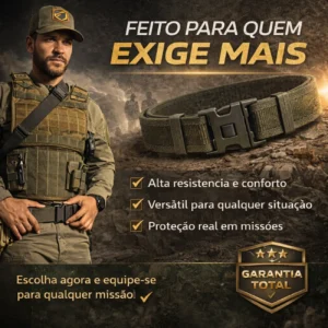 Cinto N.A. Tático Engate Rápido 3 Pontas – Resistência e Ajuste Funcional | Equipamento para Revenda