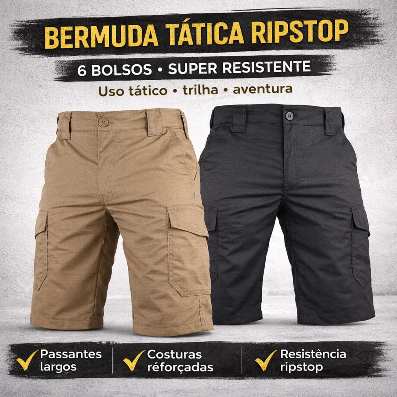 Bermuda Tática 6 Bolsos 0200BT6 – Produto Versátil para Revenda | Segmento Tático, Outdoor e Urbano