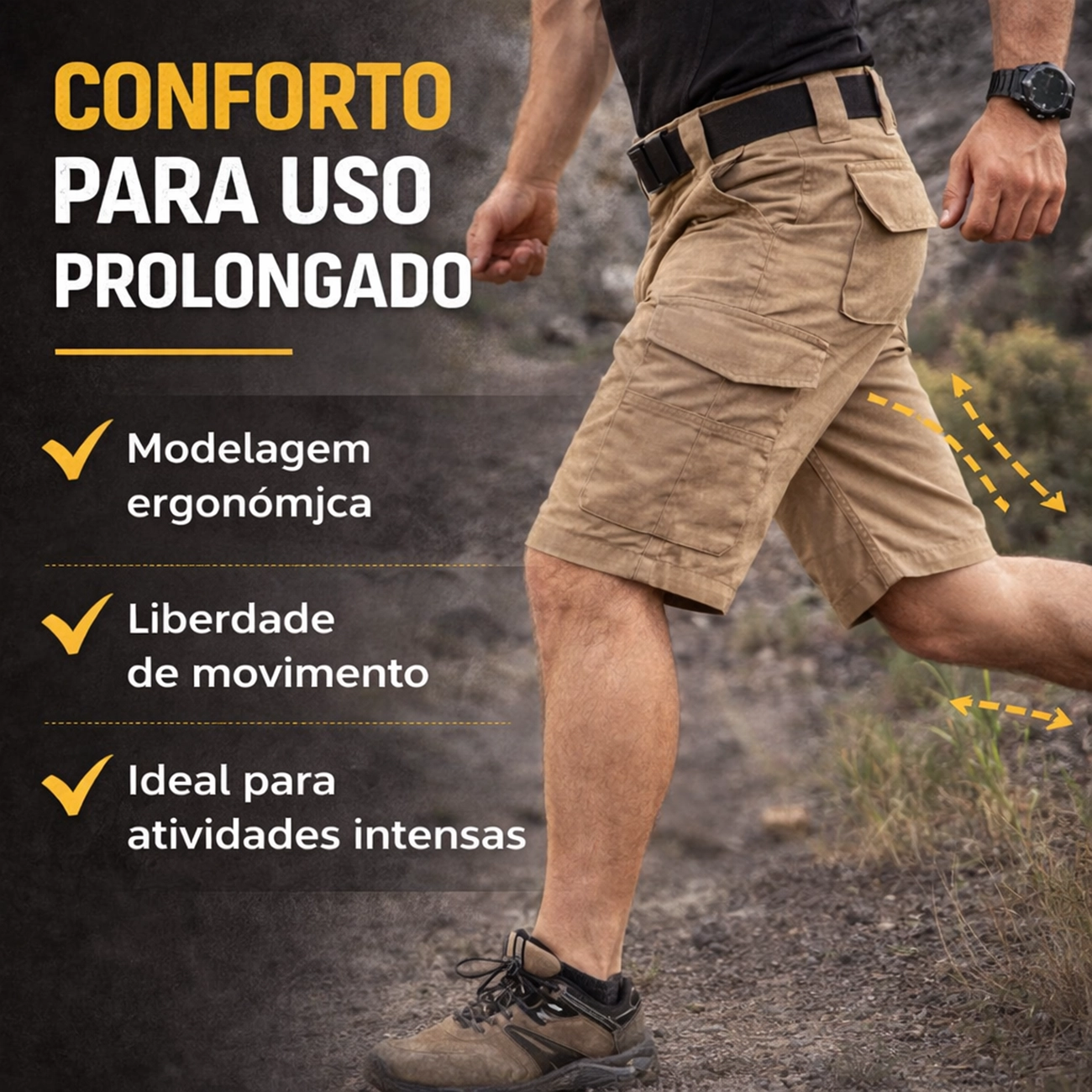Bermuda Tática 6 Bolsos 0200BT6 – Produto Versátil para Revenda | Segmento Tático, Outdoor e Urbano - Imagem 4
