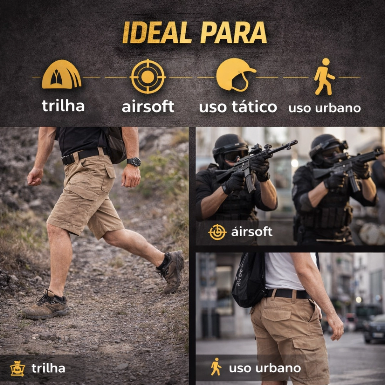 Bermuda Tática 6 Bolsos 0200BT6 – Produto Versátil para Revenda | Segmento Tático, Outdoor e Urbano - Imagem 5