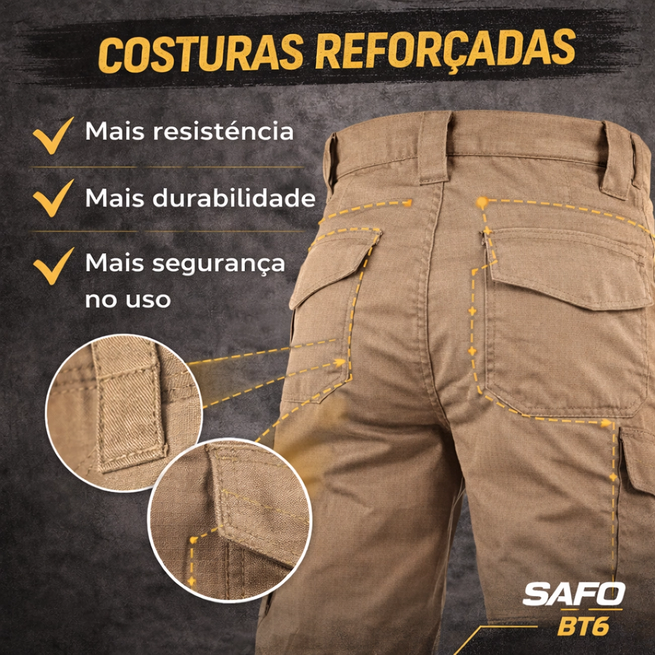 Bermuda Tática 6 Bolsos 0200BT6 – Produto Versátil para Revenda | Segmento Tático, Outdoor e Urbano - Imagem 6