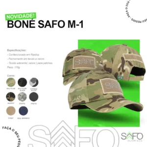 Boné Tático Safo M-2 com Velcro – Resistência e Versatilidade para Revenda | Segmento Tático e Outdoor