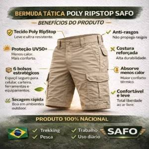 Bermuda Cargo Trekking Avante Safo – Leveza, Resistência e Funcionalidade | Produto Técnico para Revenda
