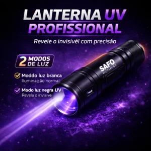 Lanterna UV Safo 2 em 1 Recarregável USB – Produto Funcional para Revenda